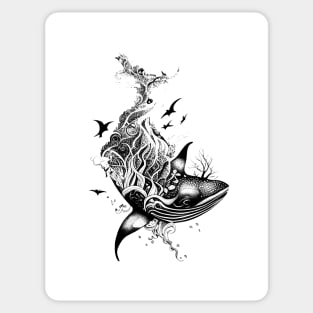 Whale Wild Animal Nature Illustration Art Tattoo Sticker